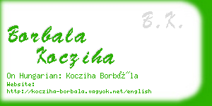 borbala kocziha business card